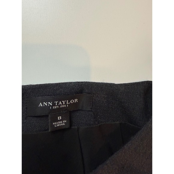 Ann Taylor Charcoal Grey Skirt Suit Set Wide Lapel Blazer Pencil Skirt Size 8 - Picture 9 of 12